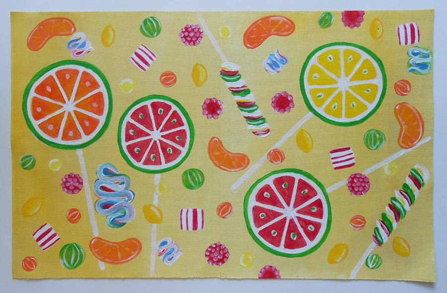 Candy art painting by Mimi Rossi